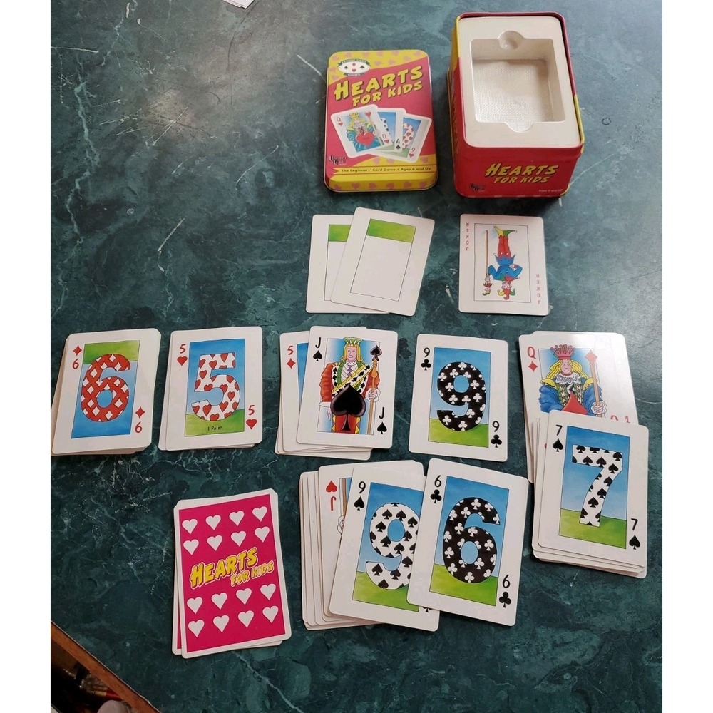 Hearts For Kids Card Game Travel 2000 University Games  COMPLETE 55 Cards